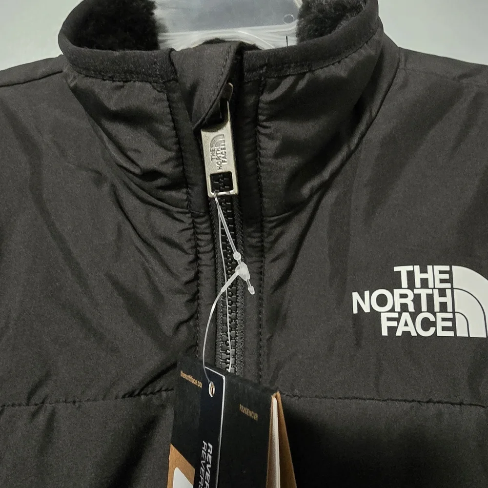 NWT The North Face Girls Size XS (6) Reversible Faux Fur Mossbud Jacket, Black - Picture 3 of 12